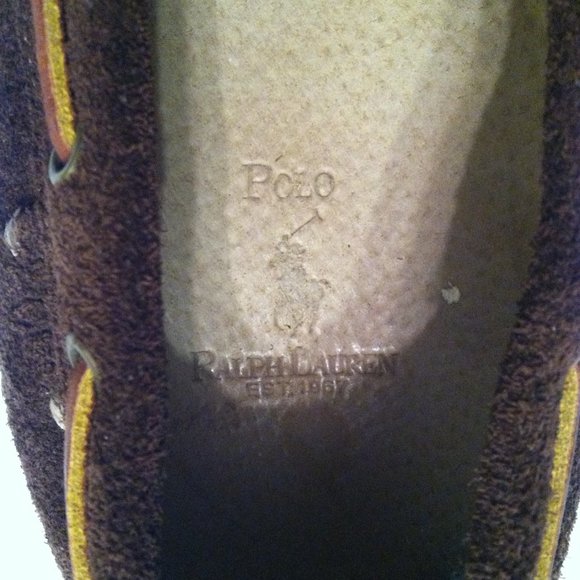 POLO RALPH LAUREN MENS PRE-OWNED BROWN LEATHER SUEDE SLIP-ON LOAFERS SIZE: 13D main image 14